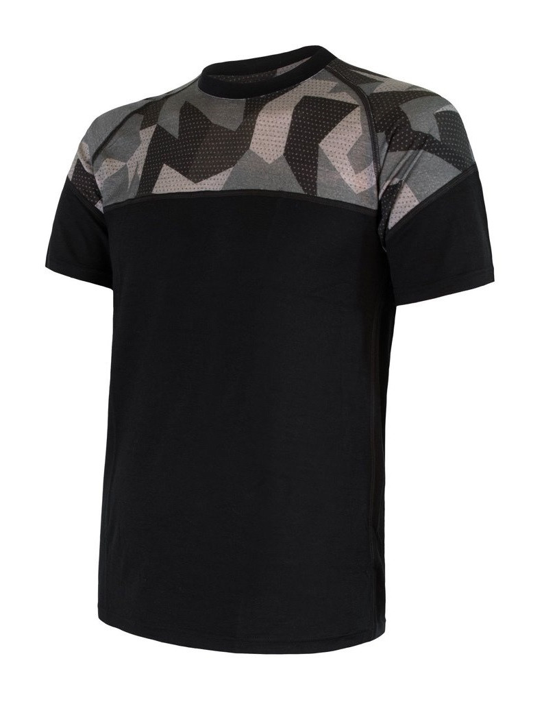 Pánské funkční triko Sensor Merino Impress kr.r. Velikost: M / Barva: černá