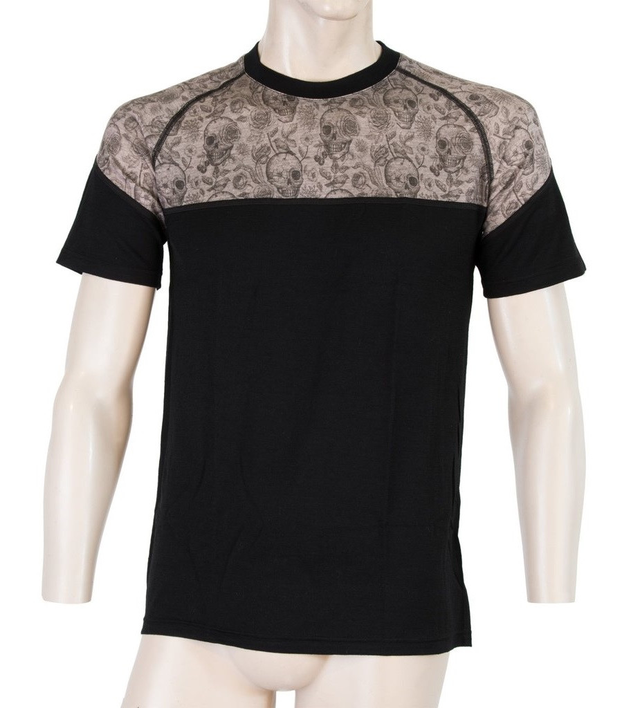 Pánské funkční triko Sensor Merino Impress kr.r. Velikost: L / Barva: černá/šedá