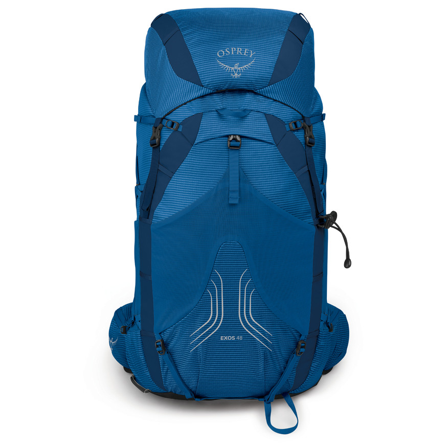 Turistický batoh Osprey Exos 48 Velikost zad batohu: L/XL / Barva: modrá