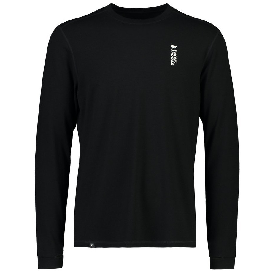 Pánské funkční triko Mons Royale Cascade Merino Flex 200 Ls Velikost: XL / Barva: černá
