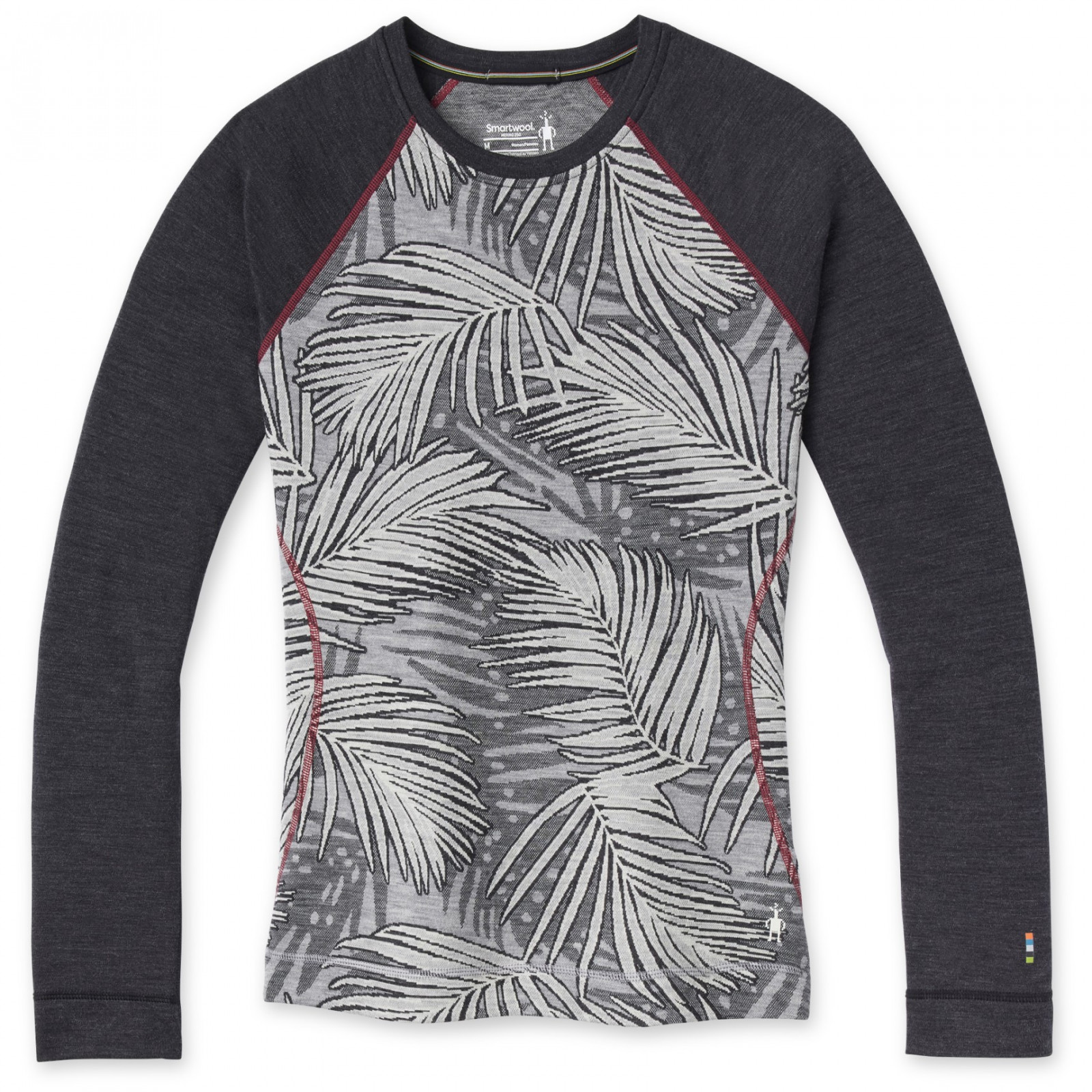 Dámské funkční triko Smartwool W Merino 250 Baselayer Pattern Crew Bxd Velikost: L / Barva: šedá