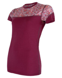 Dámské funkční triko Sensor Merino Impress (short sleeve) Velikost: S / Barva: fialová