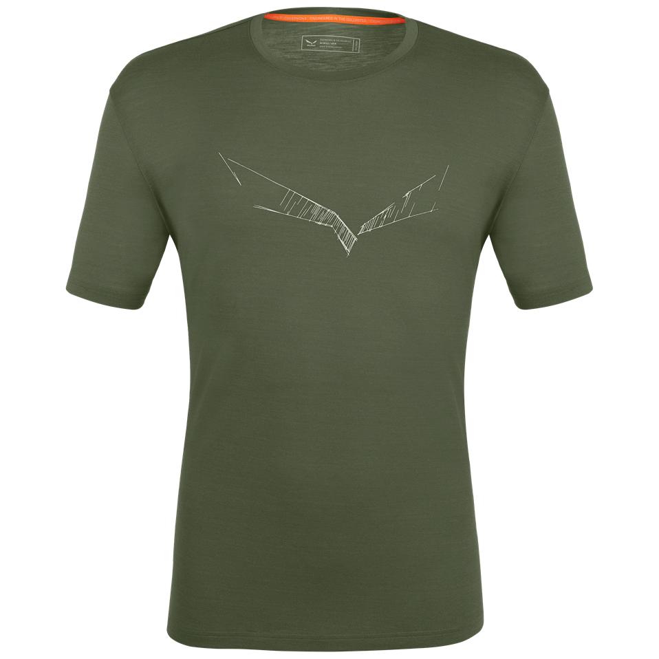 Pánské funkční triko Salewa Pure Eagle Sketch Am M T-Shirt Velikost: XL / Barva: zelená