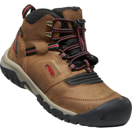 Dětské boty Keen Ridge Flex Mid Wp Youth Dětské velikosti bot: 32/33 / Barva: červená/hnědá