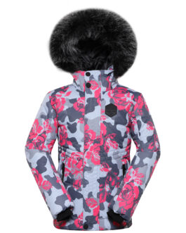 Dětská bunda Alpine Pro Molido Dětská velikost: 104-110 / Barva: šedá/růžová