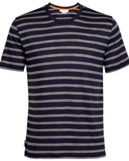 Pánské triko Icebreaker Drayden SS Tee Stripe Velikost: L / Barva: tmavě modrá