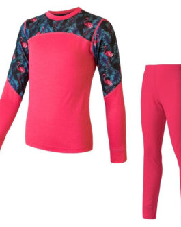 Dětský funkční set Sensor Merino Impress Set Dětská velikost: 150 / Barva: růžová