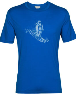 Pánské triko Icebreaker Tech Lite II SS Tee Skiing Yeti Velikost: XL / Barva: modrá