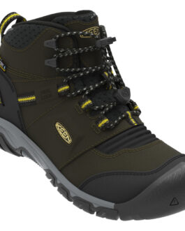 Dětské boty Keen Ridge Flex Mid Wp Youth Velikost bot (EU): 35 / Barva: tmavě zelená