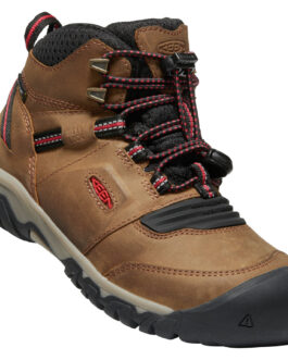 Dětské boty Keen Ridge Flex Mid Wp Youth Dětské velikosti bot: 37 / Barva: červená/hnědá