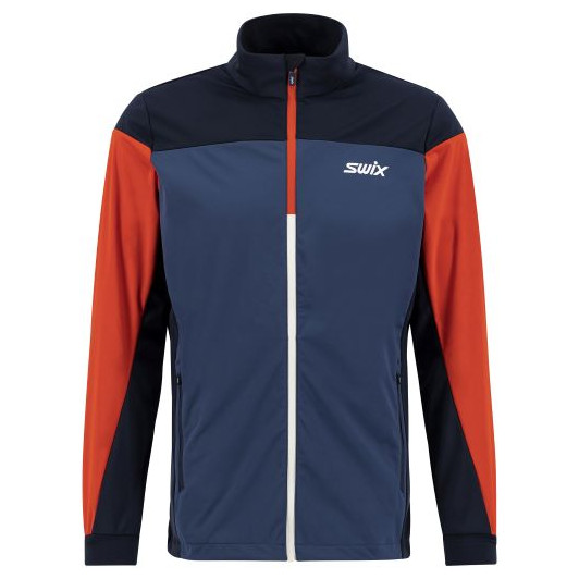 Pánská softshellová bunda Swix Cross M Velikost: XXL / Barva: modrá/oranžová
