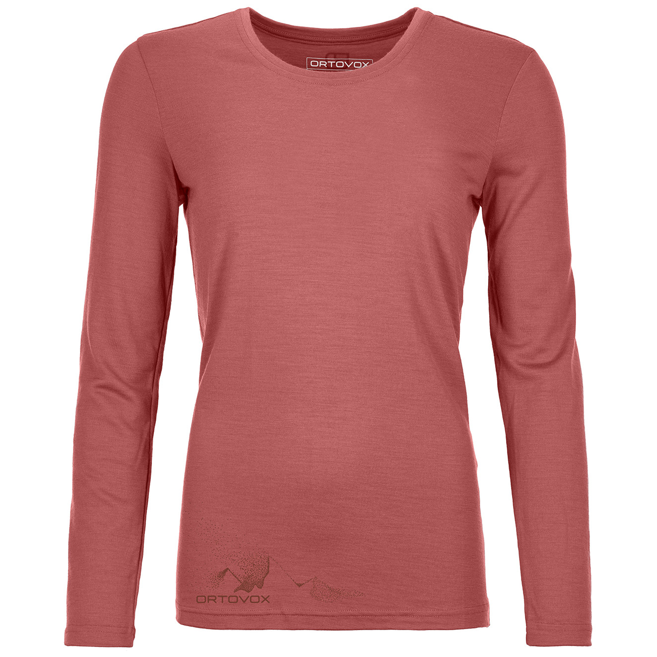 Dámské triko Ortovox 185 Merino Logo Spray Ls W Velikost: S / Barva: růžová