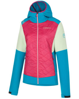Dámská bunda La Sportiva Kap Hybrid Hoody W Velikost: L / Barva: růžová/modrá