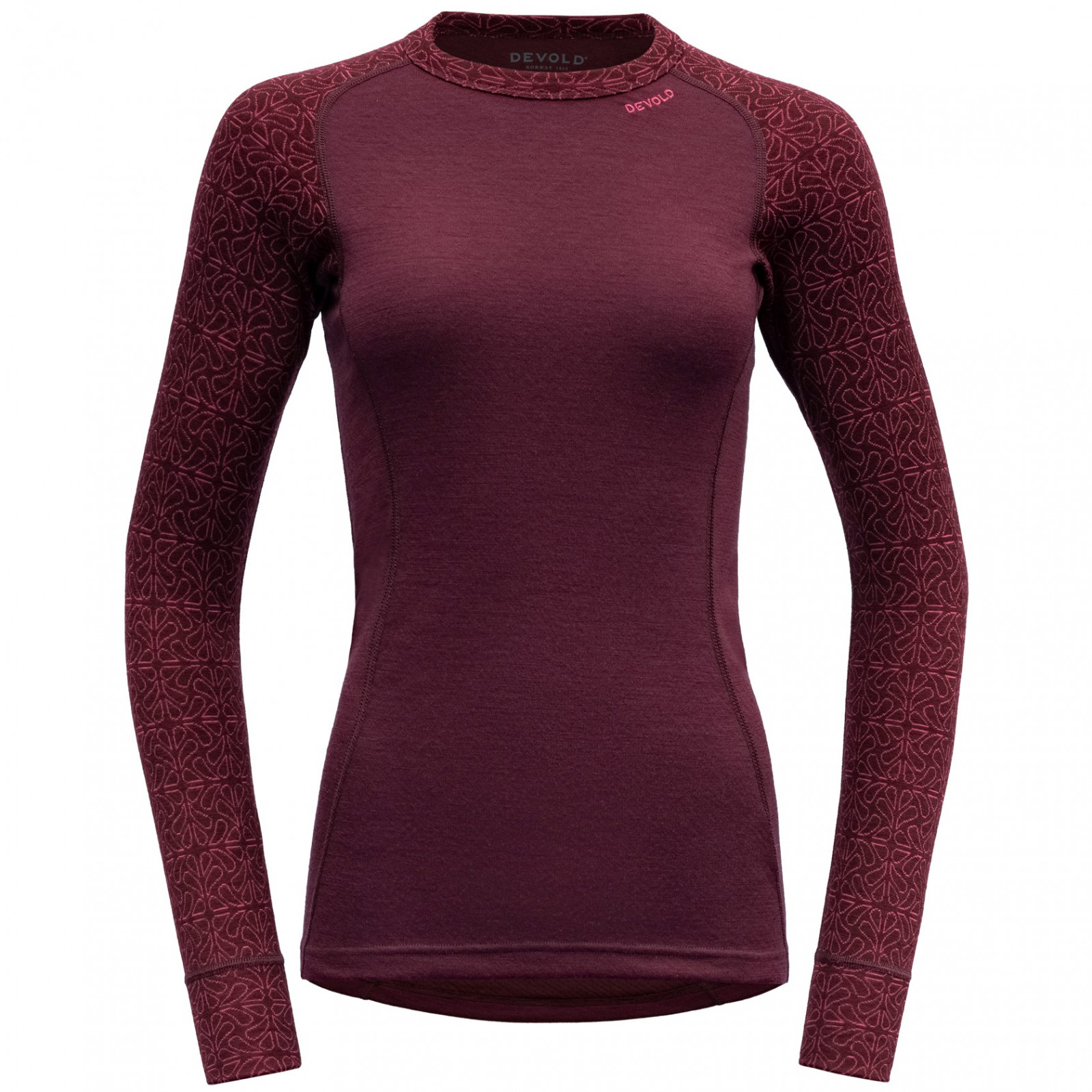 Dámské funkční triko Devold Duo Active Woman Shirt LS Velikost: M / Barva: vínová
