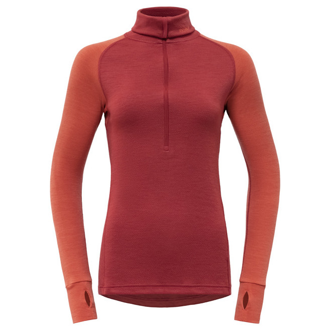 Dámský rolák Devold Expedition Woman Zip Neck Velikost: L / Barva: oranžová