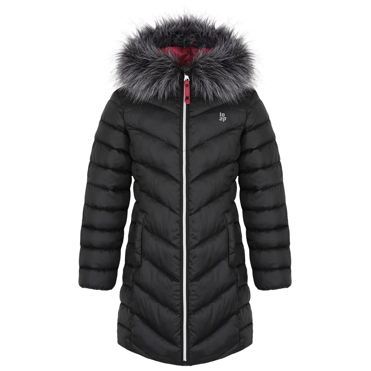 Dámský kabát Loap Indalona Dětská velikost: 122-128 / Barva: černá