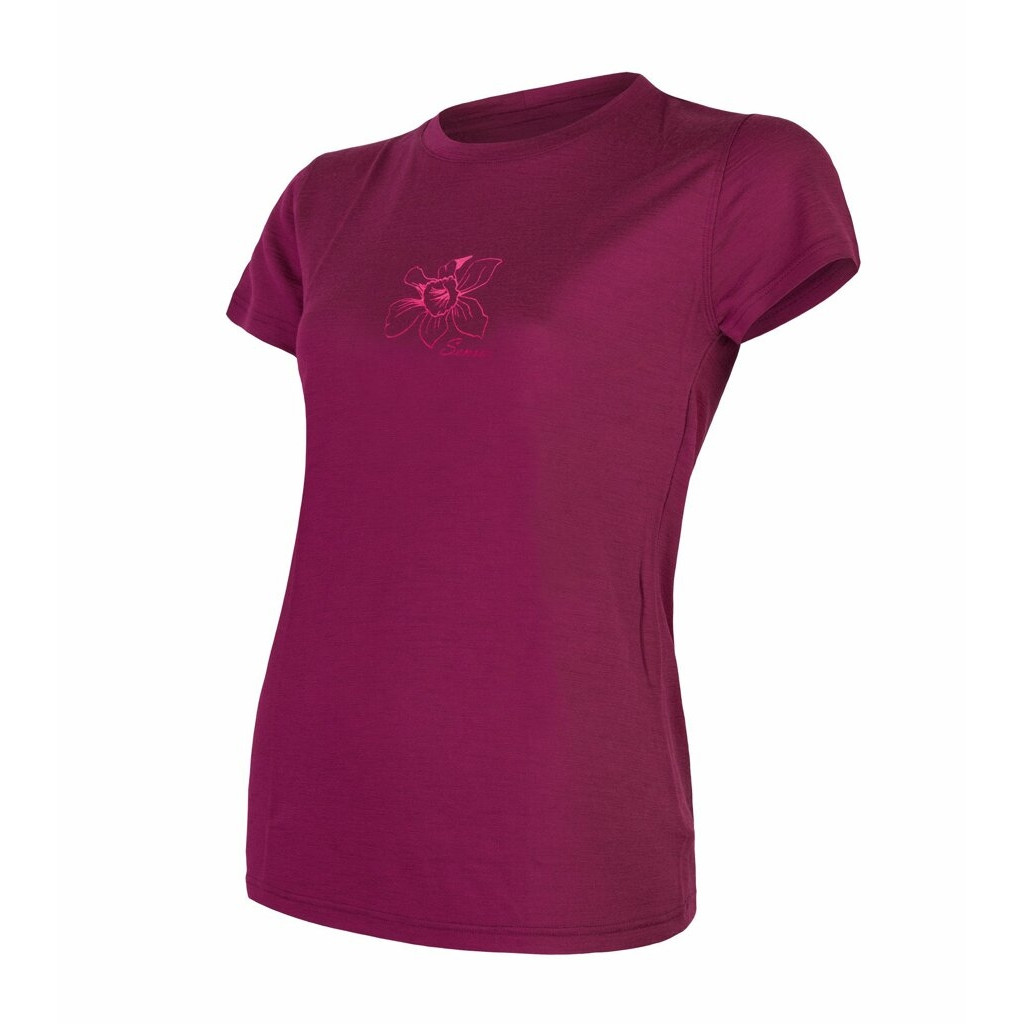 Dámské triko Sensor Merino Wool PT Orchidea Velikost: M / Barva: lila