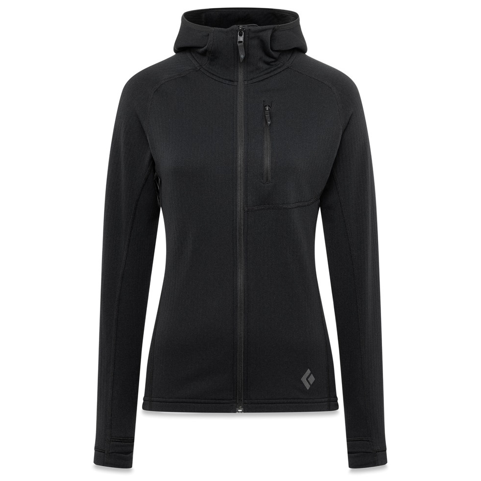 Dámská funkční mikina Black Diamond Coefficient Fleece Hoody Velikost: M / Barva: černá