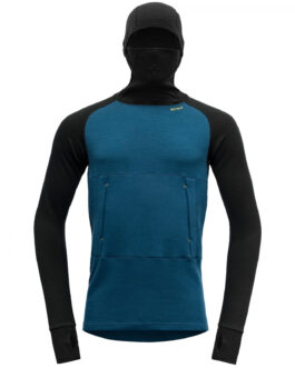 Pánské funkční triko Devold Expedition Arctic Man Hoodie Velikost: XXL / Barva: modrá/černá