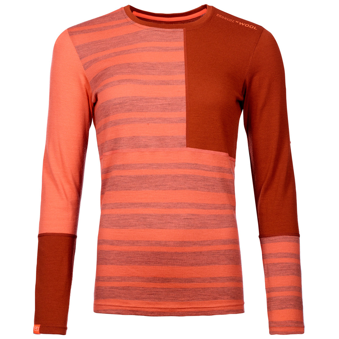 Dámské funkční triko Ortovox W's 185 Rock'N'Wool Long Sleeve Velikost: L / Barva: oranžová