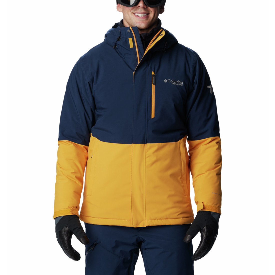 Pánská zimní bunda Columbia Winter District™ II Jacket Velikost: XXL / Barva: modrá/žlutá