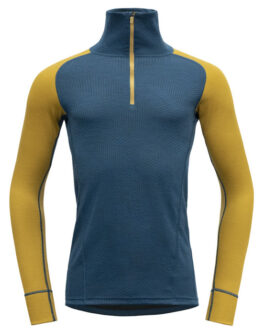 Pánský rolák Devold Duo Active Man Zip Neck Velikost: XL / Barva: žlutá/modrá