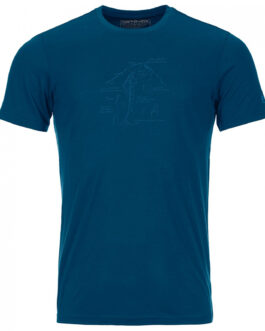 Pánské funkční triko Ortovox 120 Tec Lafatscher Topo T-Shirt Velikost: L / Barva: modrá