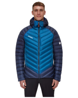 Pánská péřová bunda Mammut Broad Peak IN Hooded Jacket Men Velikost: M / Barva: modrá/světle modrá