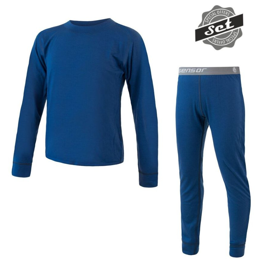 Dětské funkční prádlo Sensor Merino Air Set triko+spodky Dětská velikost: 150 / Barva: tmavě modrá
