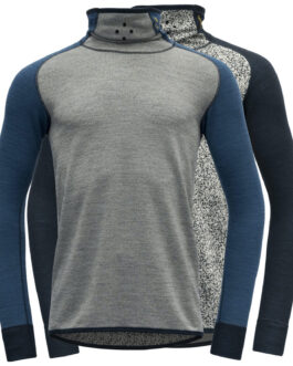 Pánské funkční triko Devold Kvitegga Merino 230 H. Neck Velikost: M / Barva: šedá/modrá