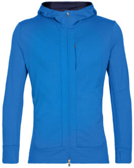 Pánská funkční mikina Icebreaker Quantum III LS Zip Hoodie Velikost: XL / Barva: modrá