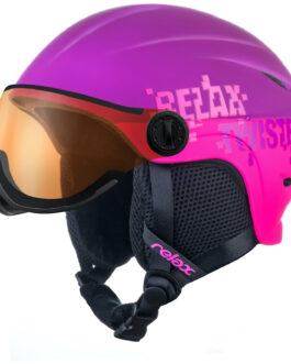 Dětská lyžařská přilba Relax Twister Visor Velikost helmy: 53-56 cm / Barva: tmavě fialová/růžová