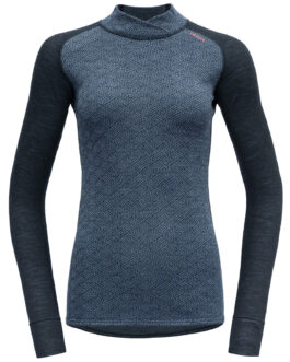 Dámské funkční triko Devold Kvitegga Merino 230 Cross Neck Velikost: M / Barva: tmavě modrá