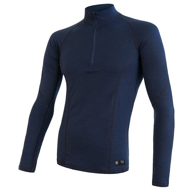 Pánské funkční triko Sensor Merino DF zip Velikost: M / Barva: modrá