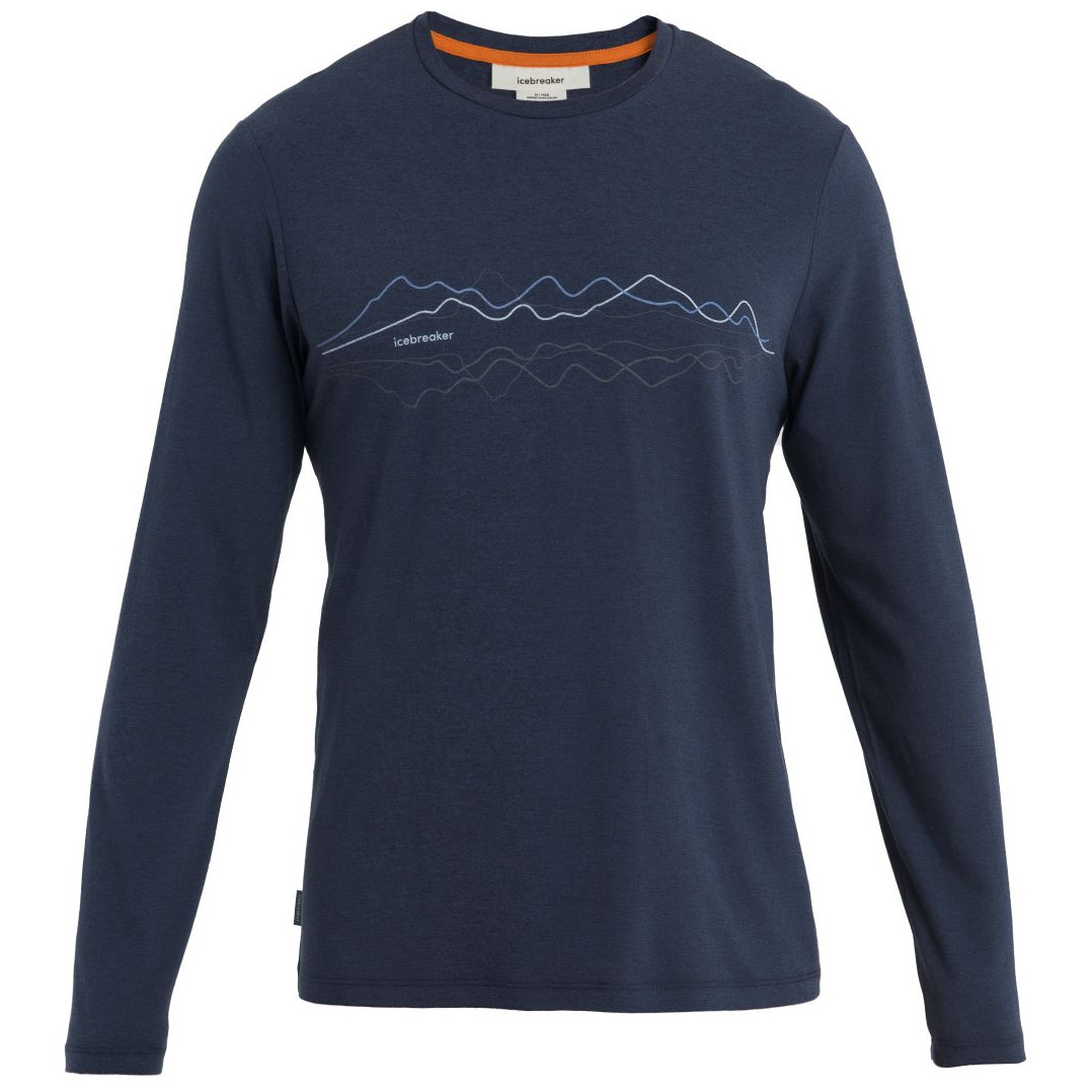 Pánské funkční triko Icebreaker M Mer Central Classic LS Tee Icebreaker Velikost: L / Barva: tmavě modrá