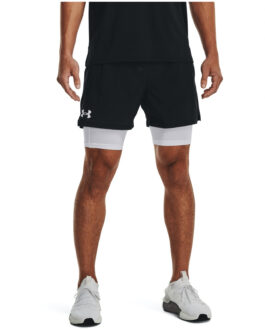 Pánské kraťasy Under Armour Vanish Wvn 2in1 Vent Sts Velikost: XXL / Barva: černá/bílá