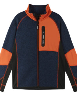 Dětská mikina Reima Liukuen Dětská velikost: 140 / Barva: modrá/oranžová