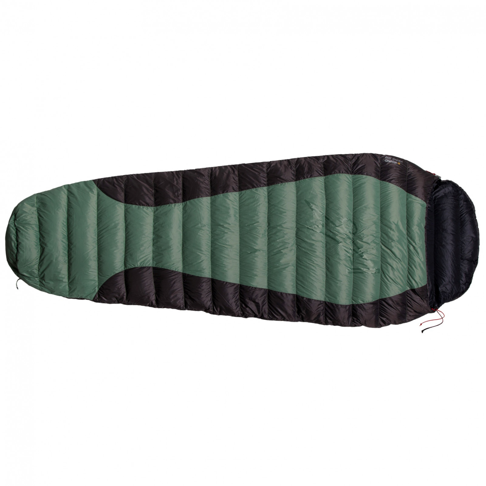 Péřový spacák Warmpeace Viking 300 180 cm Zip: Levý / Barva: zelená/černá