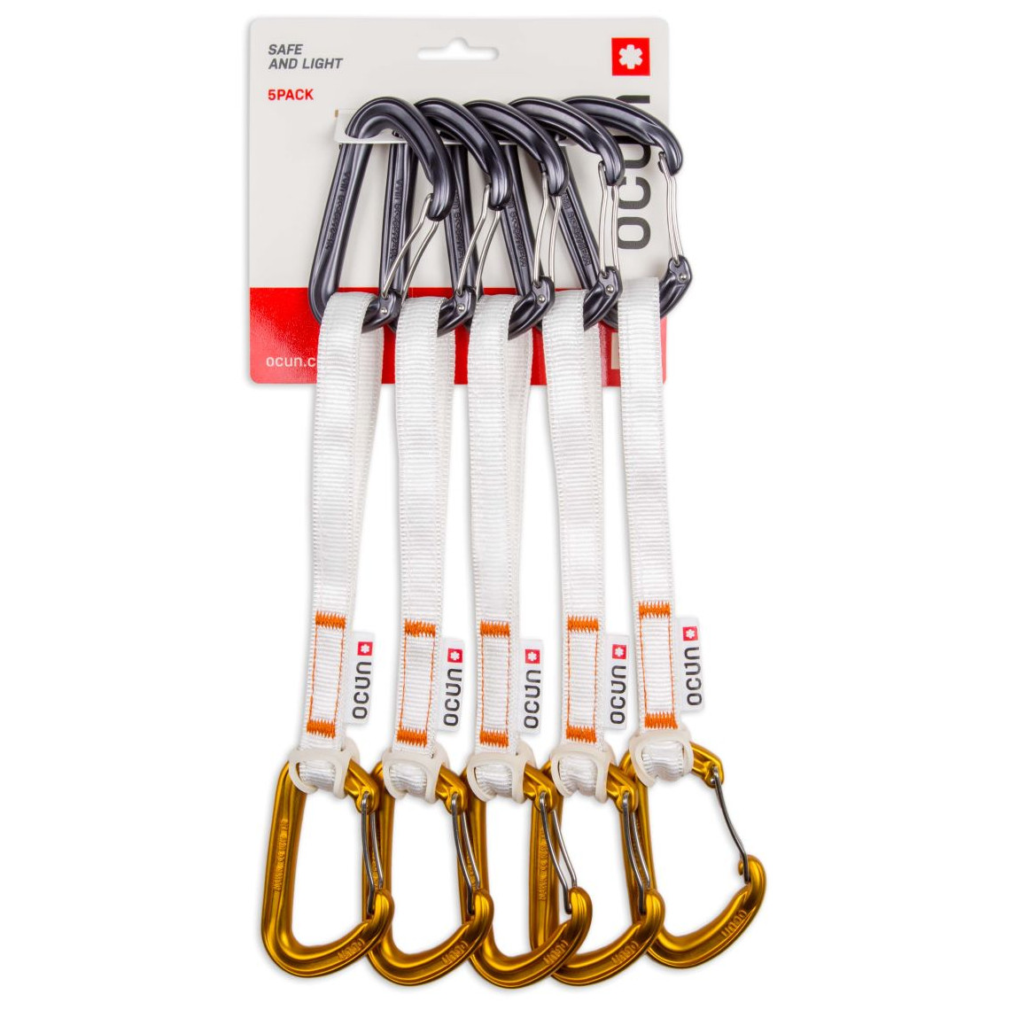 Sada expresek Ocún Hawk QD Wire Bio-Dyn-Ring 15 mm 20 cm 5-Pack Barva: oranžová