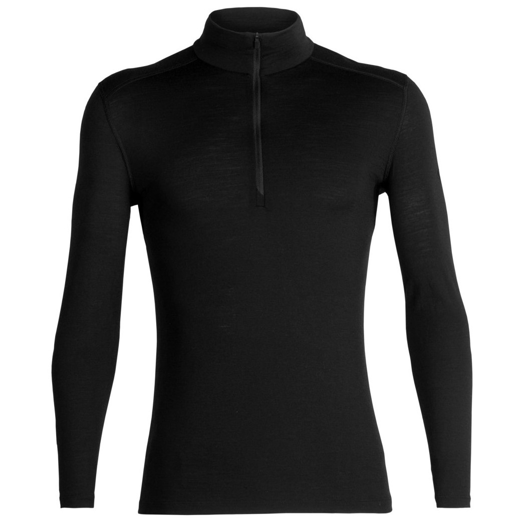 Pánské triko Icebreaker Mens 200 Oasis LS Half Zip Velikost: M / Barva: černá