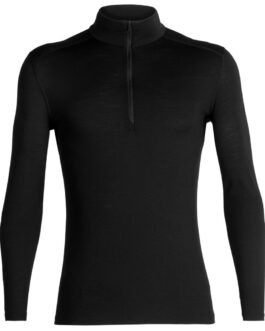 Pánské triko Icebreaker Mens 200 Oasis LS Half Zip Velikost: XL / Barva: černá