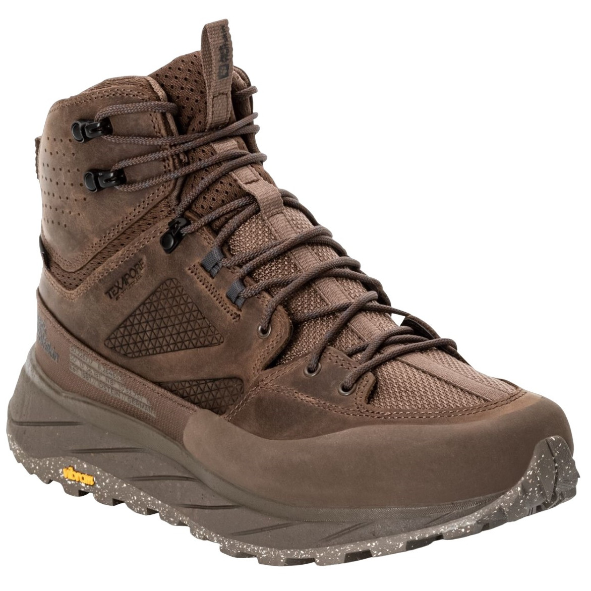 Pánské turistické boty Jack Wolfskin Terraquest Texapore Mid M Velikost bot (EU): 46 / Barva: hnědá