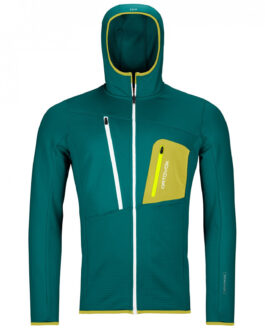 Pánská mikina Ortovox Fleece Grid Hoody M 2023 Velikost: L / Barva: tmavě zelená