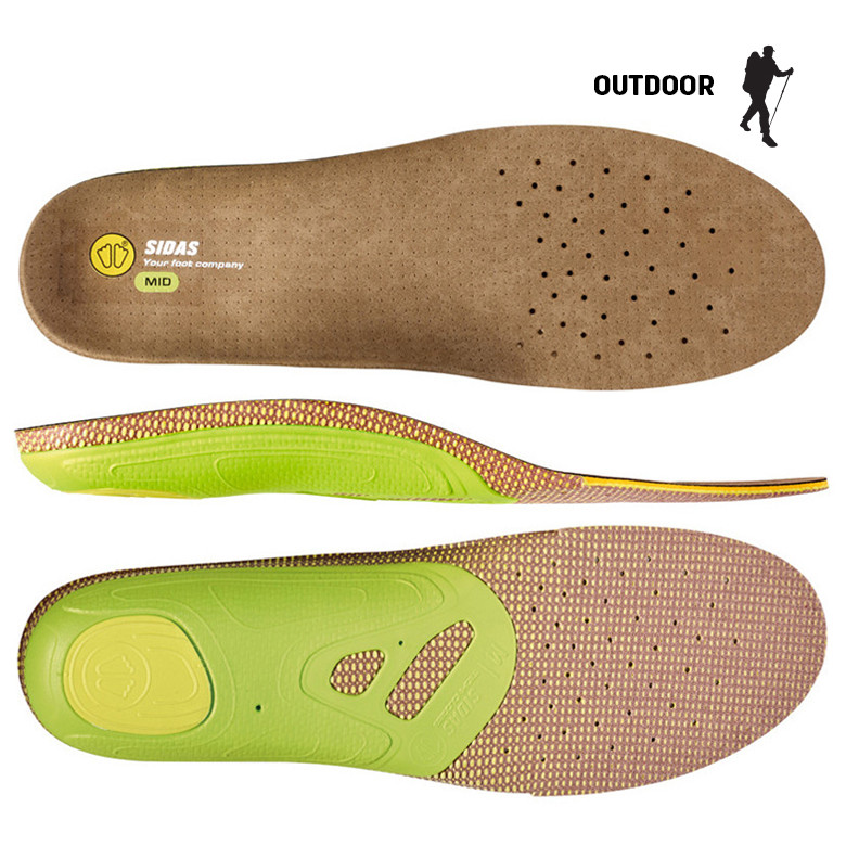 Vložky do bot Sidas 3Feet Outdoor Mid Velikost bot (EU): 44-45 / Barva: zelená/hnědá