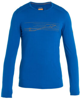 Pánské triko Icebreaker M 200 Oasis LS Crewe Ski Stripes Velikost: M / Barva: modrá
