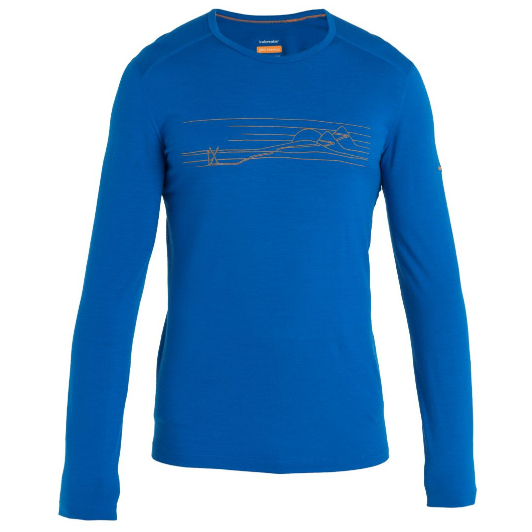 Pánské triko Icebreaker M 200 Oasis LS Crewe Ski Stripes Velikost: XL / Barva: modrá