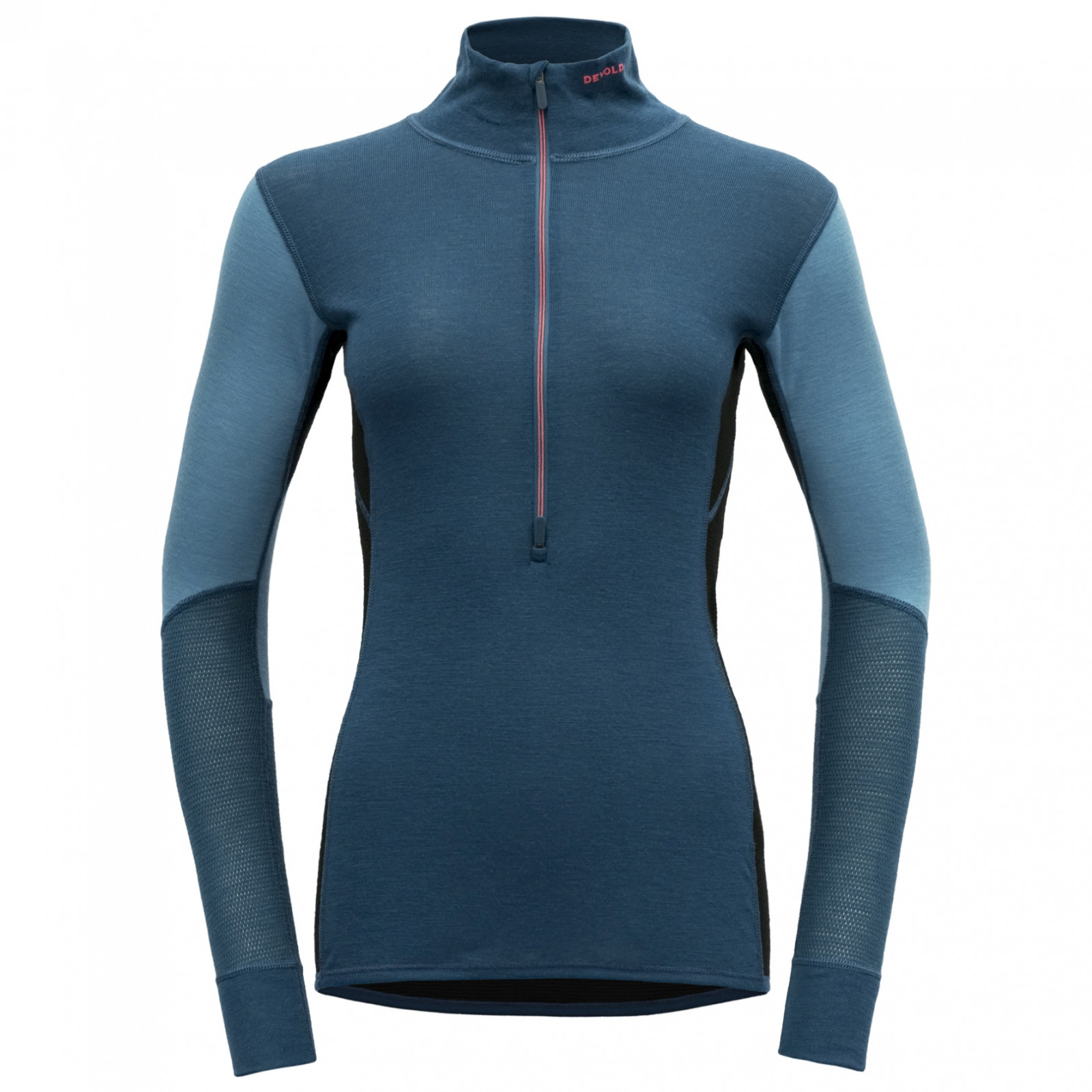 Dámský rolák Devold Wool Mesh Woman Half Zip Neck Velikost: XL / Barva: tmavě modrá