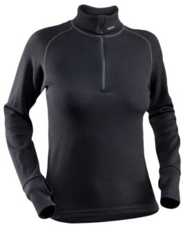 Dámský rolák Devold Expedition Woman Zip Neck Velikost: XS / Barva: černá