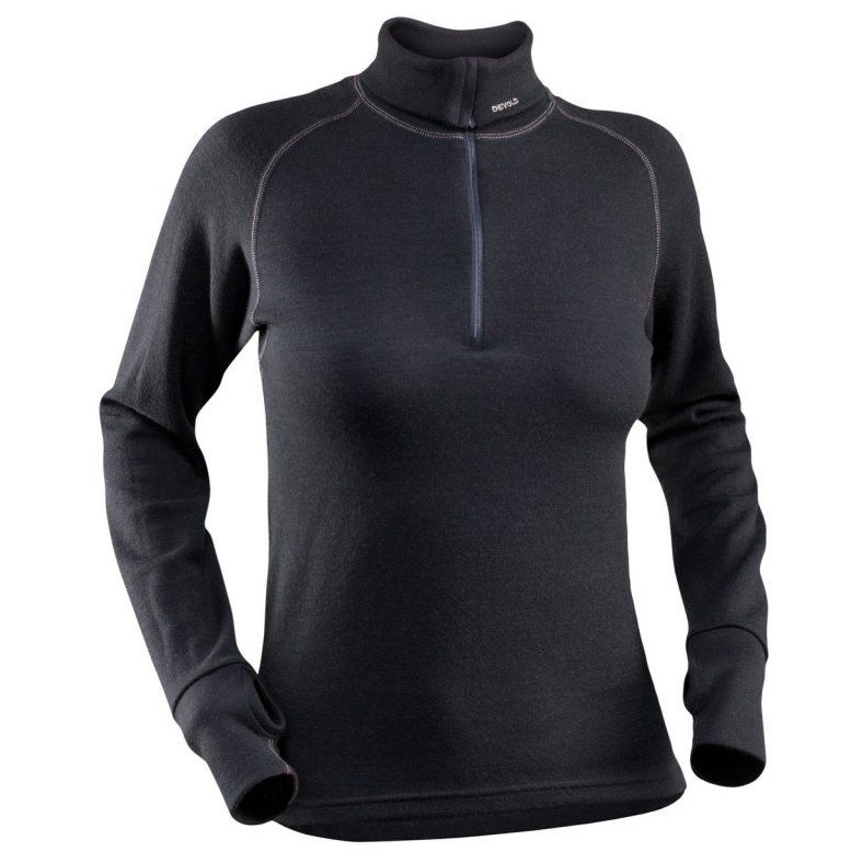 Dámský rolák Devold Expedition Woman Zip Neck Velikost: L / Barva: černá