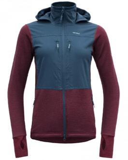 Dámská softshellová bunda Devold Herøy Hybrid Merino Jkt Wmn Velikost: M / Barva: červená/modrá